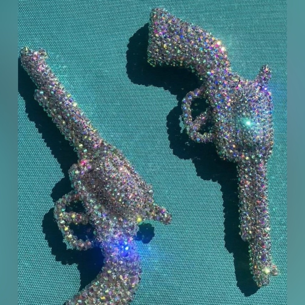 Handmade Custom Barbie Rhinestone Space Cowboy Western Guns and Holsters Belt - Picture 2 of 7
